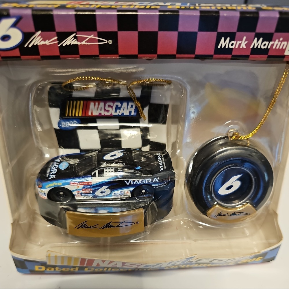 2002 NASCAR Mark Martin #6 Trevco Dated Collectible Ornament Set NIB
